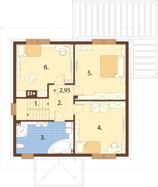 Projekt domu Victrix 2 L-6848 - rzut piętra