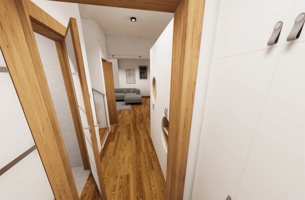 Projekt domu Victrix 2 L-6848 - przykładowa aranżacja wiatrołapu