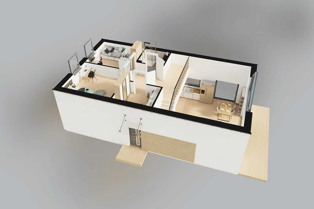 Projekt domu Valmea 2 L-6849 - rzut 3D poddasza