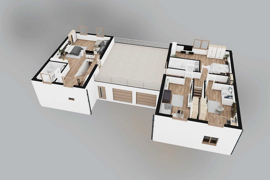 Projekt domu Rimontis 2 L-6853 - rzut 3D poddasza