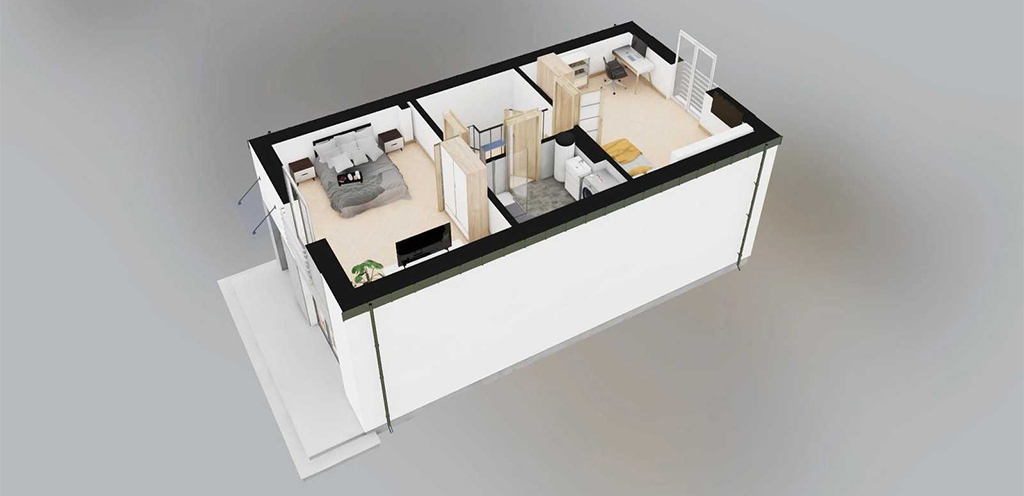 Projekt domu Rista 2 L-6854 - rzut 3D poddasza