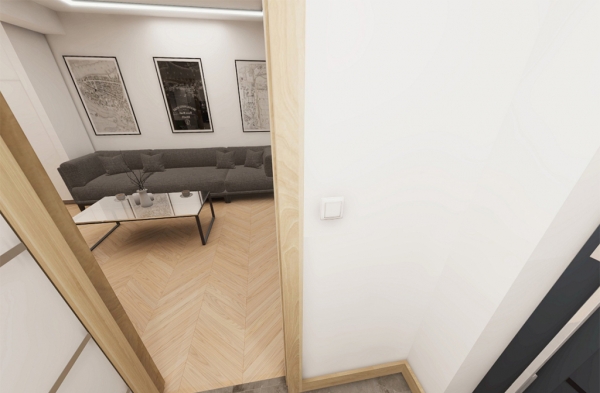 Projekt domu Rista 2 L-6854 - przykładowa aranżacja wiatrołapu