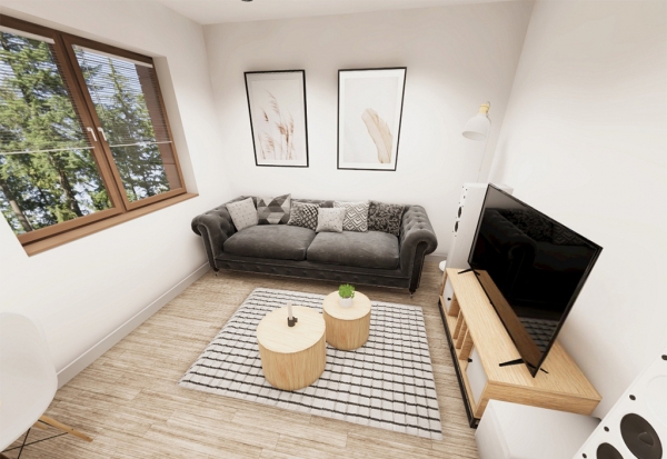 mieszkanie 2 piętro - salon z kuchnią