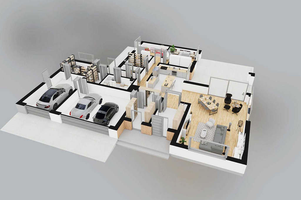 Projekt domu Celsa 2 L-6857 - rzut 3D parteru