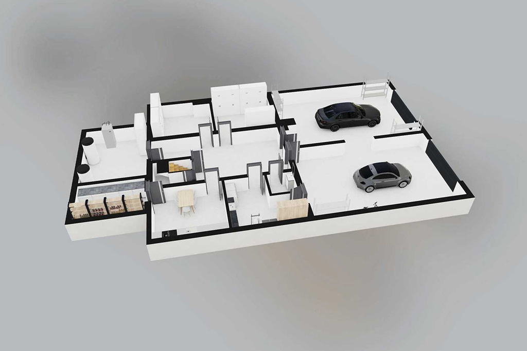 Projekt domu Adix 2 L-6862 - rzut 3D piwnicy