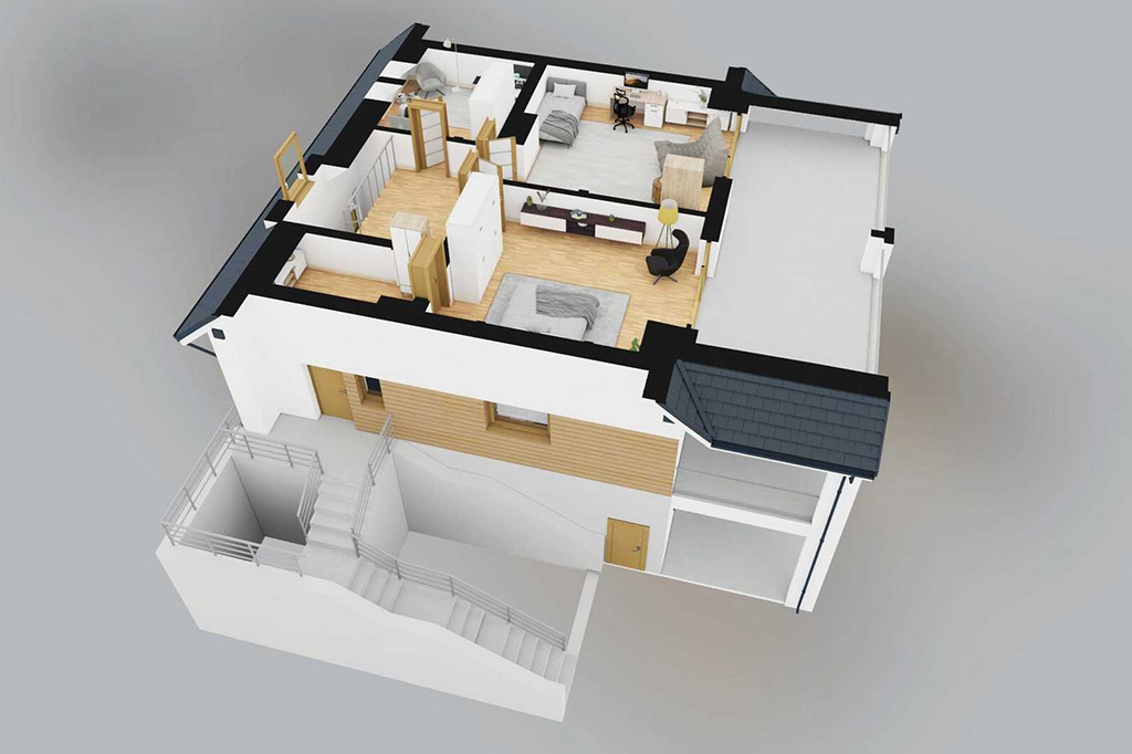 Projekt domu Liburnum 2 L-6867 - rzut 3D poddasza