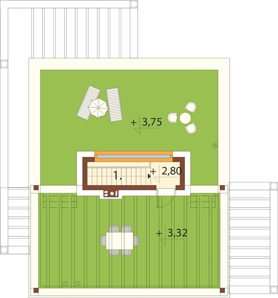 Projekt domu Atra 2 L-6875 - rzut pierwszego piętra