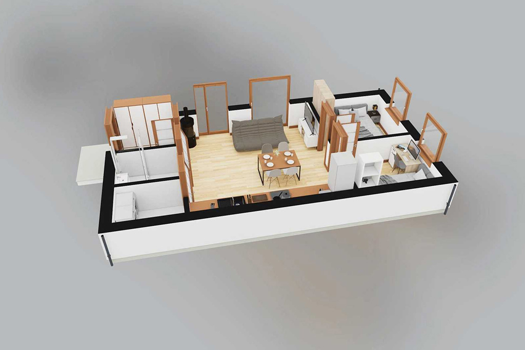 Projekt domu Laudis 2 L-6876 - rzut 3D parteru