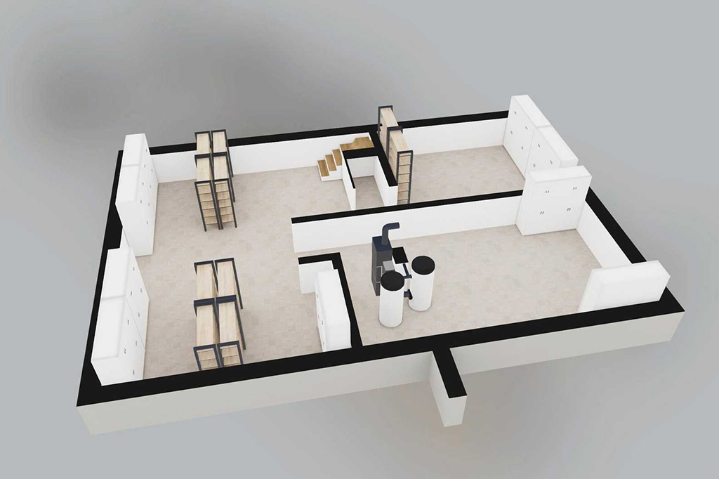 Projekt domu Xantus 2 L-6886 - rzut 3D piwnicy
