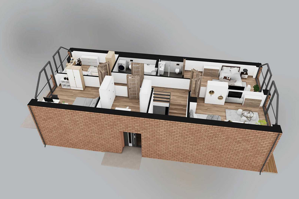 Projekt domu Isan 2 L-6888 - rzut 3D poddasza