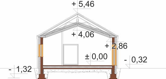 Projekt domu Rodanos 2 L-6890 - przekrój B-B