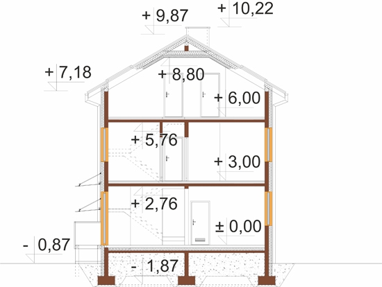 Projekt domu Regia 2 L-6894 - przekrój A-A