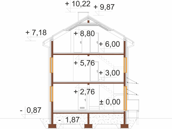 Projekt domu Regia 2 L-6894 - przekrój C-C