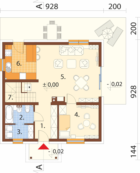 Projekt domu Rafe 2 L-6905 - rzut parteru