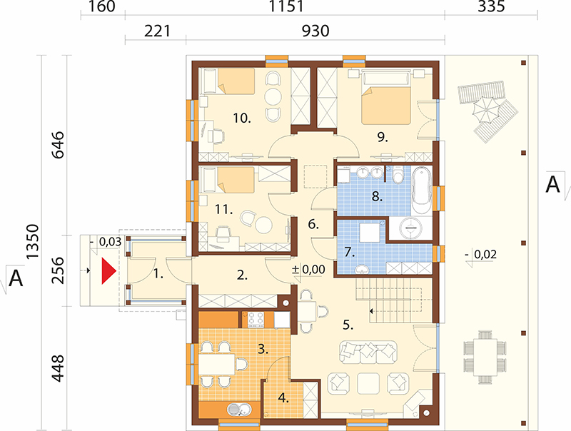 Projekt domu Arium 2 L-6910 - rzut parteru