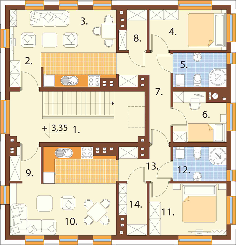 Projekt domu Vicus 2 L-6913 – rzut piętra