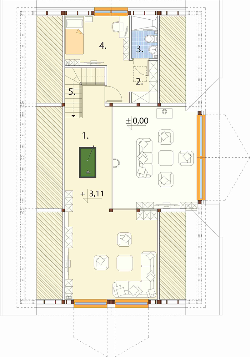 Projekt domu Ennea 2 L-6916 - rzut poddasza