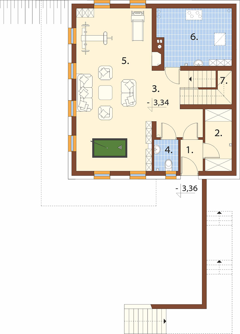 Projekt domu Tomis 2 L-6922 – rzut piwnicy