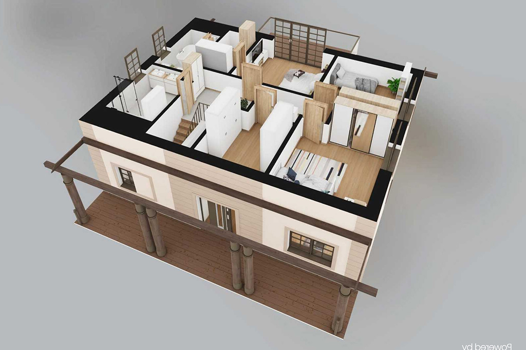 Projekt domu Unqa 2 L-6923 - rzut 3D poddasza