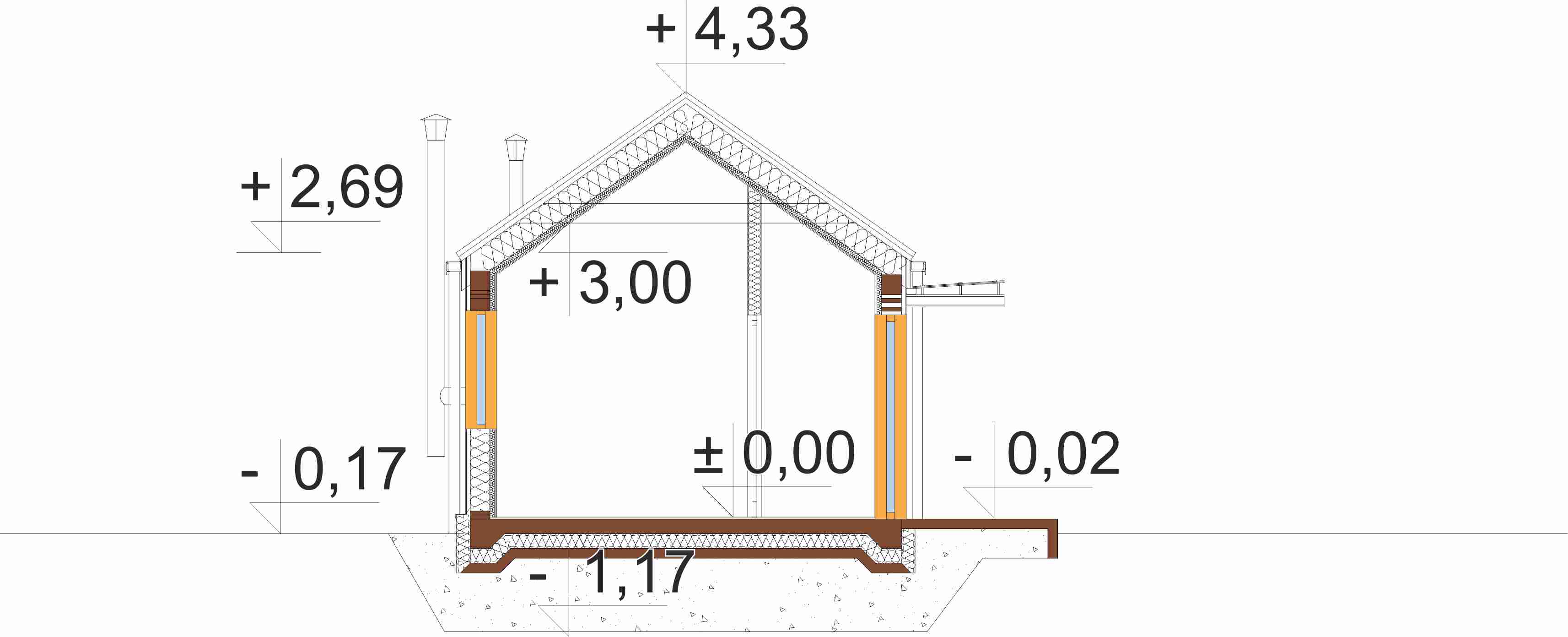 Projekt domu Sopia 2 L-6924 - przekrój A-A