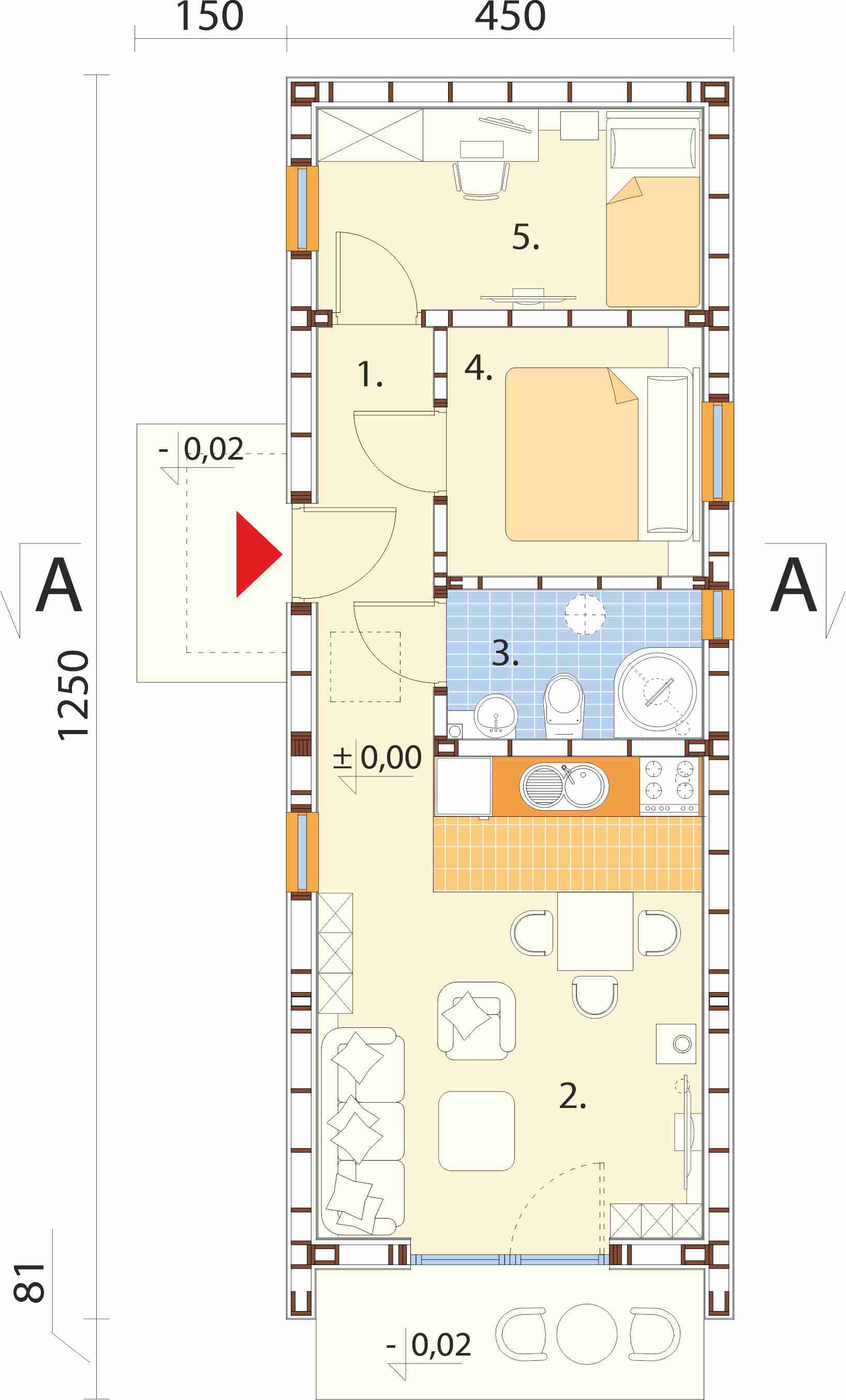 Projekt domu Sopia 2 L-6924 - rzut parteru
