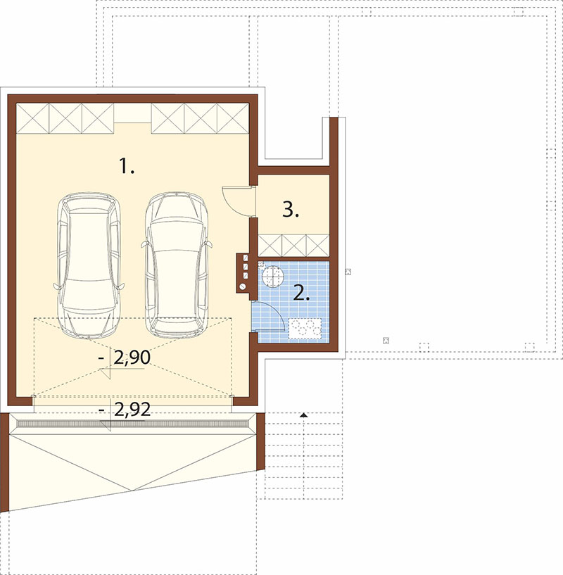 Projekt domu Xedo 2 L-6927 – rzut piwnicy