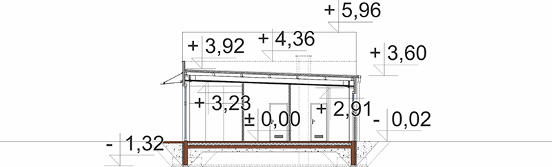 Projekt warsztatu samochodowego LK-122 B - przekrój B-B