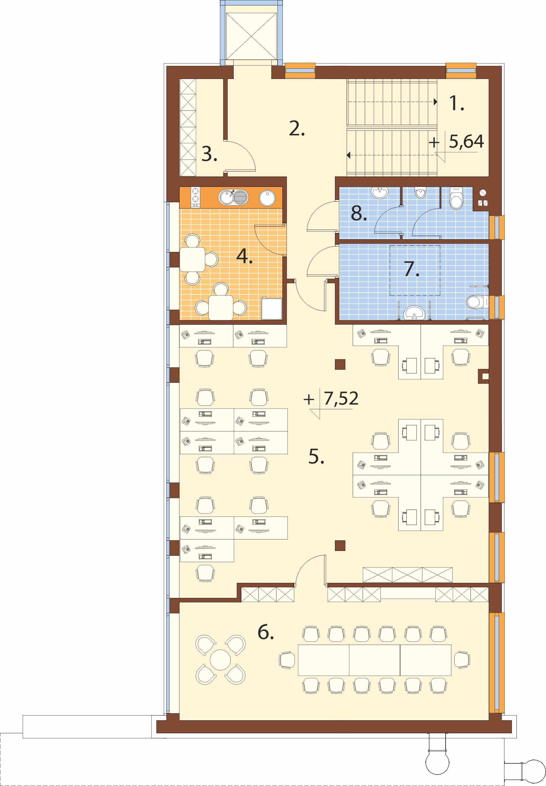 Projekt budynku biurowego LK-179 - rzut II piętra