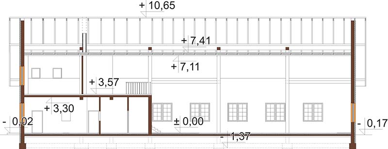 Projekt restauracji LK-24 B - przekrój C-C
