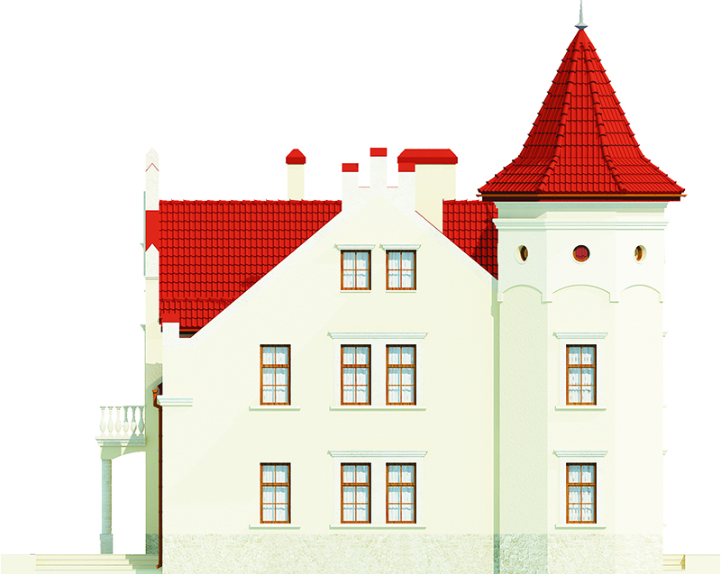 Projekt domu Sokołowiec RW-03 - elewacja lewa