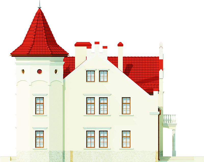 Projekt domu Sokołowiec RW-03 - elewacja prawa