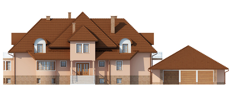Projekt domu Grodziec RW-08 - elewacja frontowa