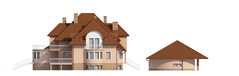 Projekt domu Grodziec RW-08 - elewacja lewa