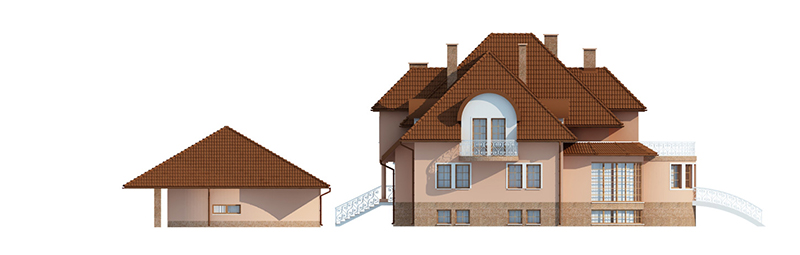 Projekt domu Grodziec RW-08 - elewacja prawa
