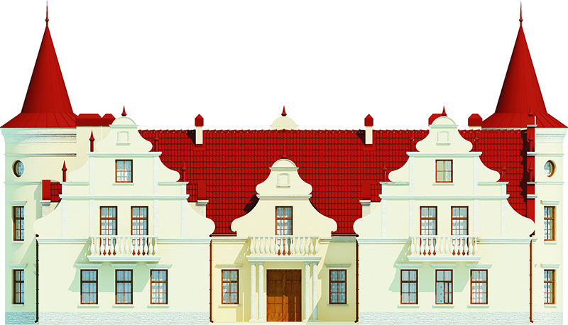 Projekt domu Słoszewice 2 RWL-04 - elewacja frontowa